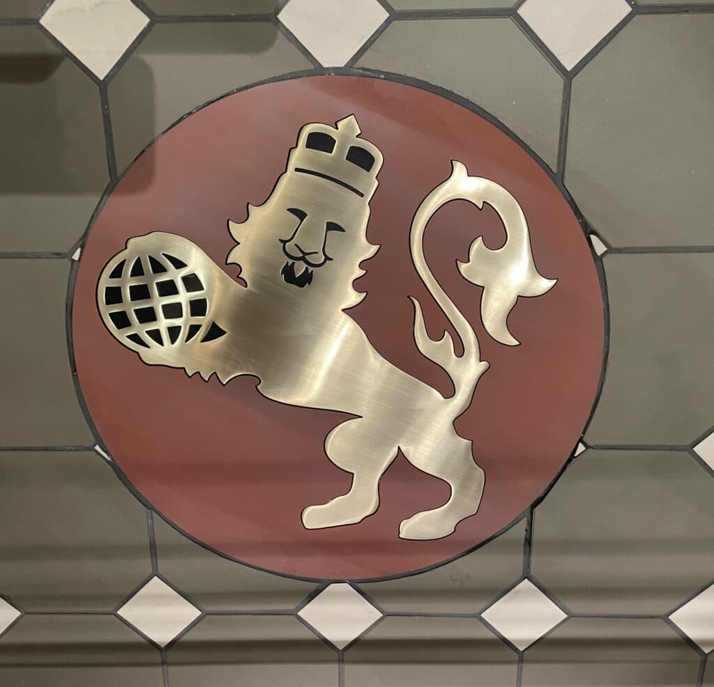 Brushed Brass Lion Inlay Queen Mary 2